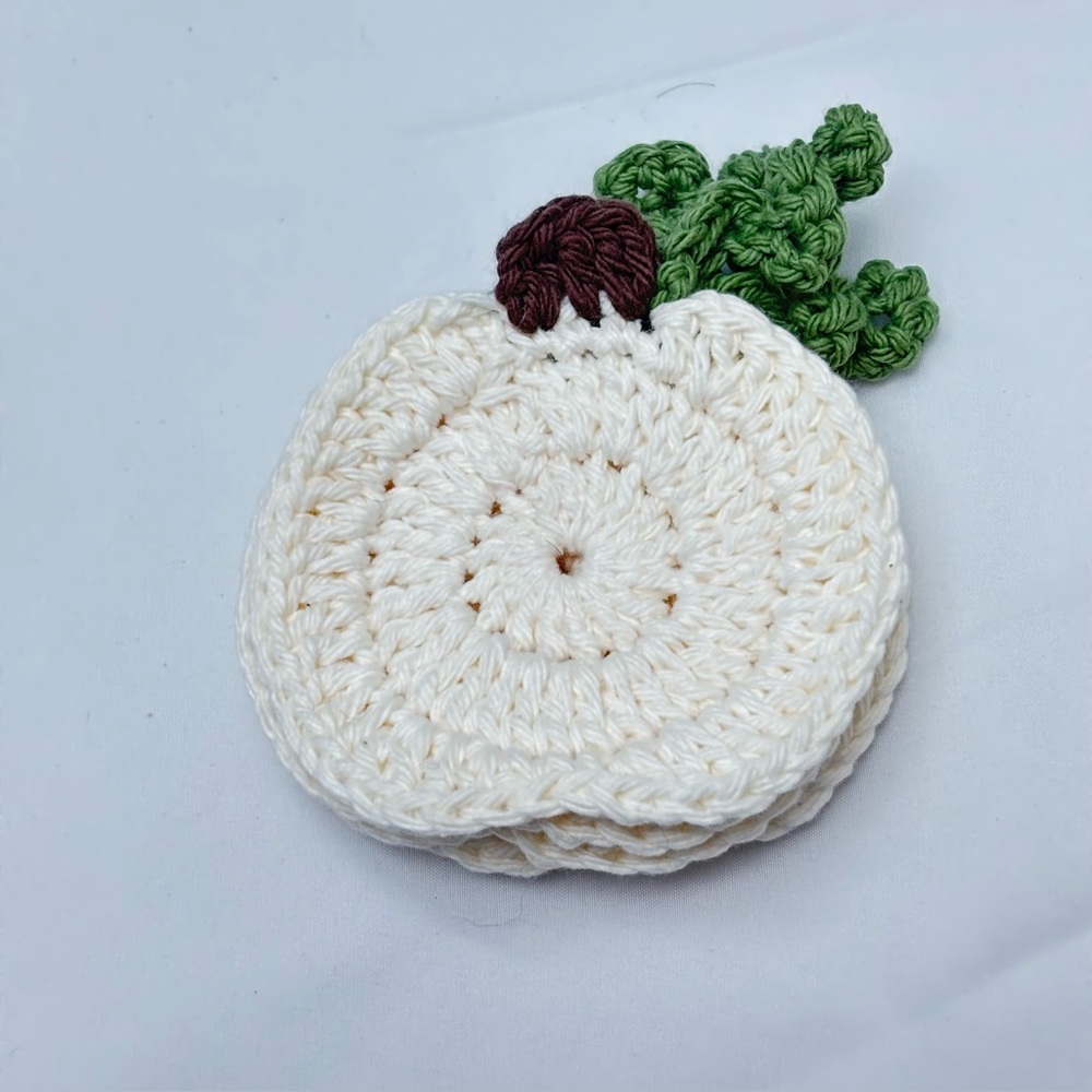 Handmade Crochet Pumpkin Coasters